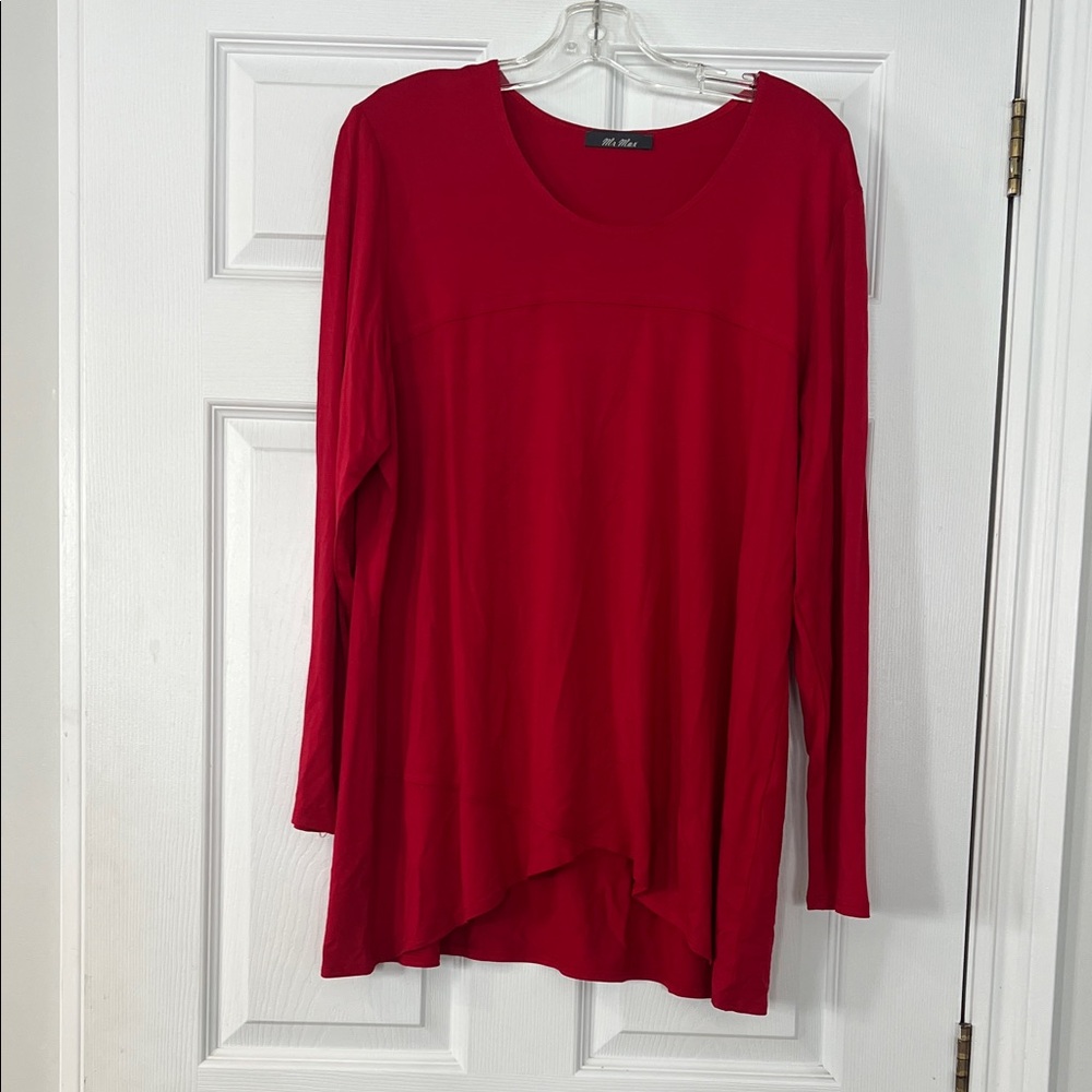 Like new! Mr.Max Red Asymmetrical Long-Sleeve Tunic